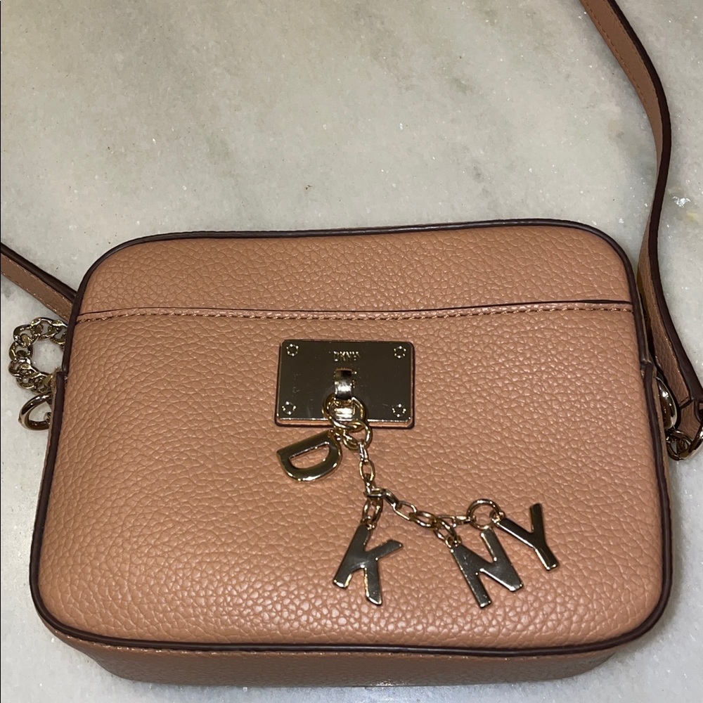 DKNY Tan Leather Crossbody Bag
